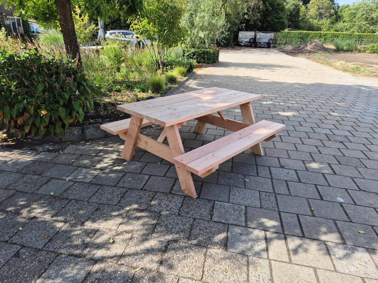 Picknicktafel douglashout SHOWROOM MODEL AANBIEDING., Ophalen, Nieuw, Hout