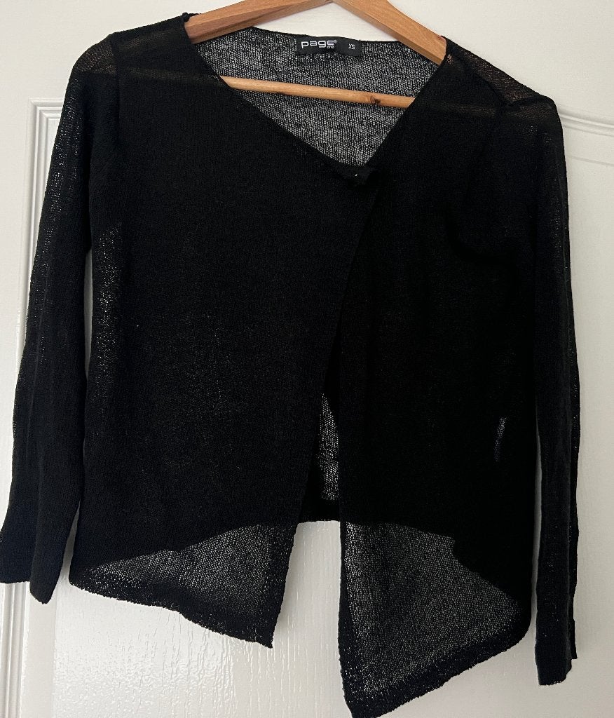 Page One open gebreid kort zwart vestje nieuw, maat XS, Zwart, Nieuw, Ophalen of Verzenden, Maat 34 (XS) of kleiner