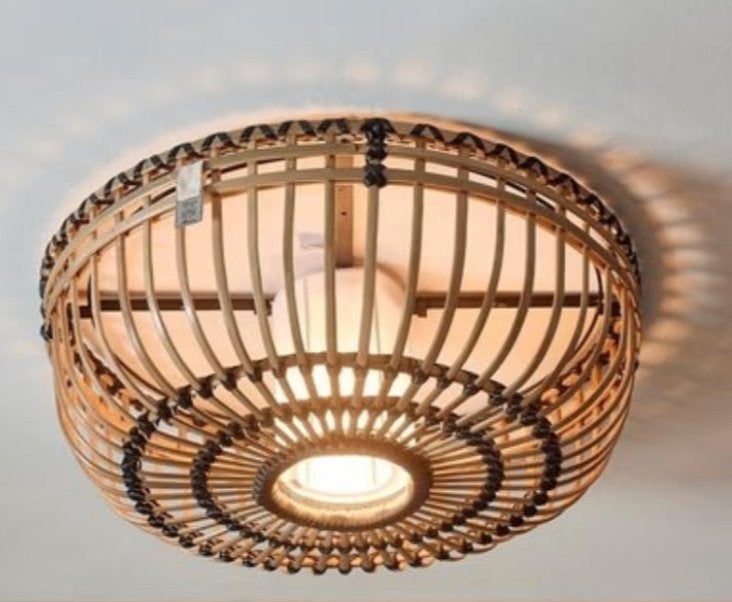 Te koop gevraagd Riviera Maison Plafondlamp San Carlos, Huis en Inrichting, Ophalen, Beige, E27 (groot), Zo goed als nieuw