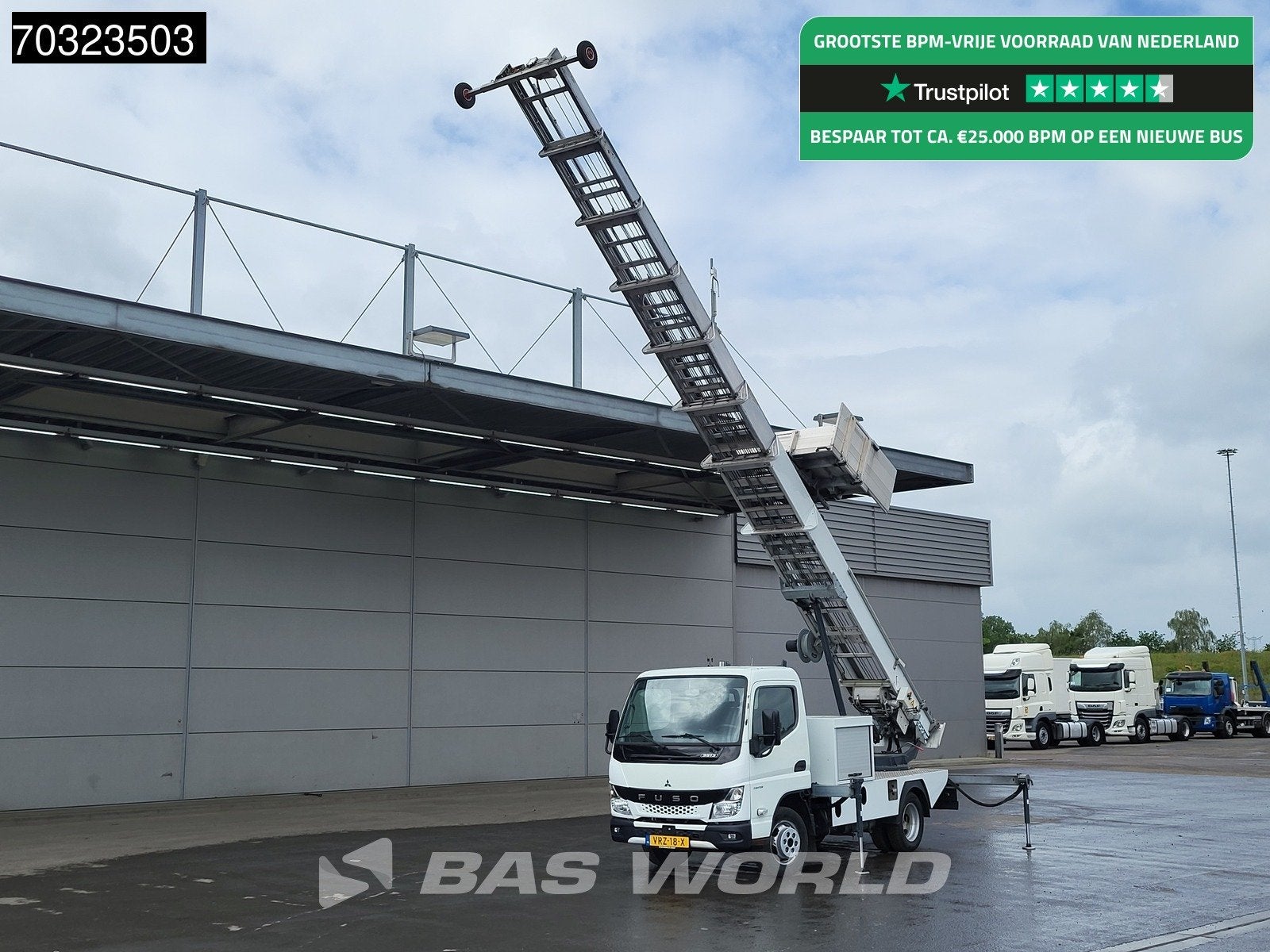 Mitsubishi Fuso Canter 3S13 30m Böcker Verhuislift Airco LE, Auto's, Bestelauto's, Gebruikt, Euro 6, Wit, Bedrijf