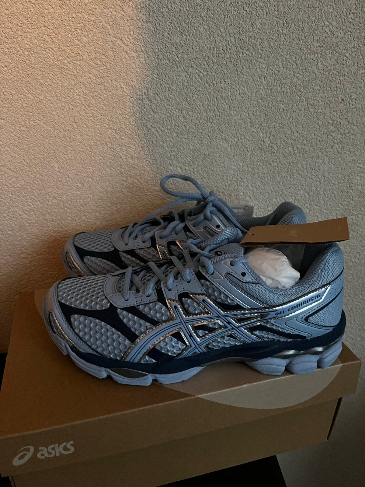 Nieuwe Asics sneakers blauw maat 40,5 in doos, Ophalen of Verzenden, Nieuw, Blauw, Sneakers of Gympen