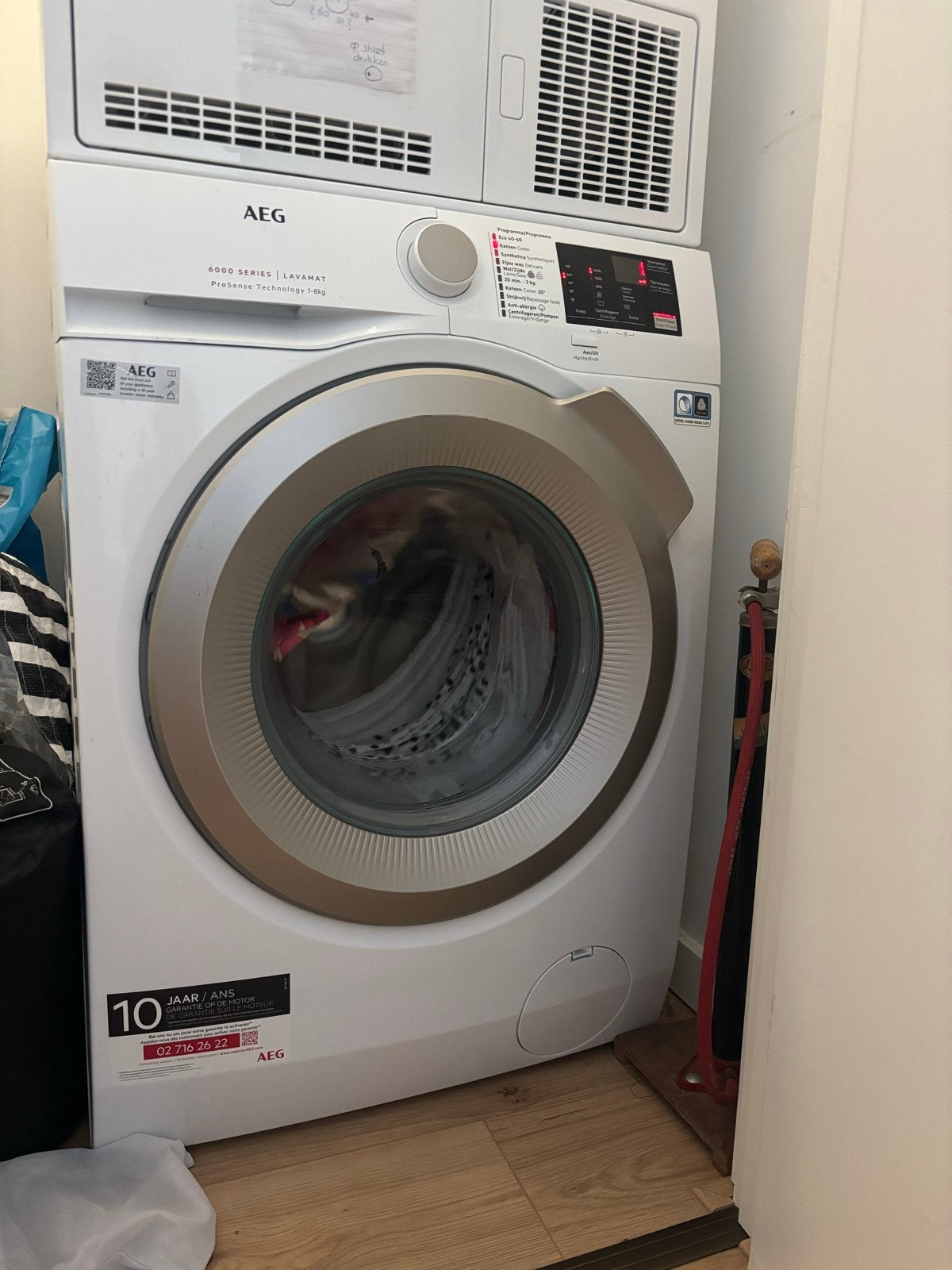 AEG Lavamat 6000 Series wasmachine 8kg ProSense, Witgoed en Apparatuur, Wasmachines, Zo goed als nieuw, Voorlader, 8 tot 10 kg