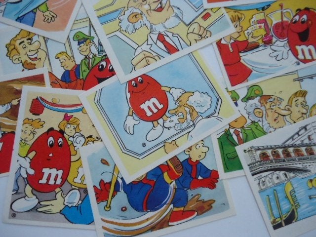 sticker oud M&M chocola plaatjes Etten leur retro strip, Verzamelen, Verzenden, Zo goed als nieuw, Bedrijf of Vereniging