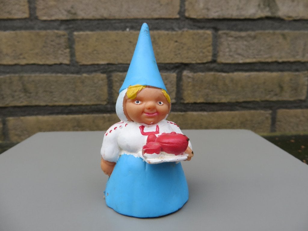David de Kabouter poppetje Lisa met dienblad, Verzamelen, Poppetjes en Figuurtjes, Ophalen of Verzenden, Gebruikt