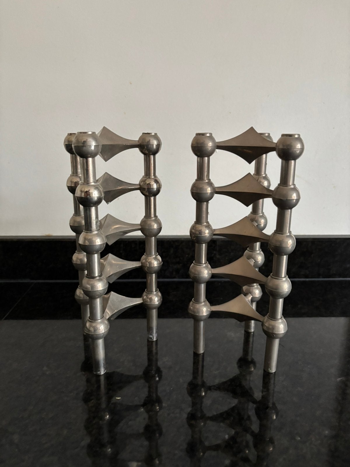 Originele Stoff Nagel BMF vintage kandelaren set van 10, Ophalen of Verzenden, Gebruikt, Kandelaar