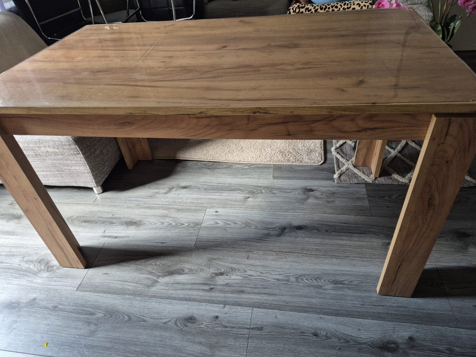 Massief houten eettafel - 140x80x76 cm, Ophalen, Gebruikt, 100 tot 150 cm, 50 tot 100 cm