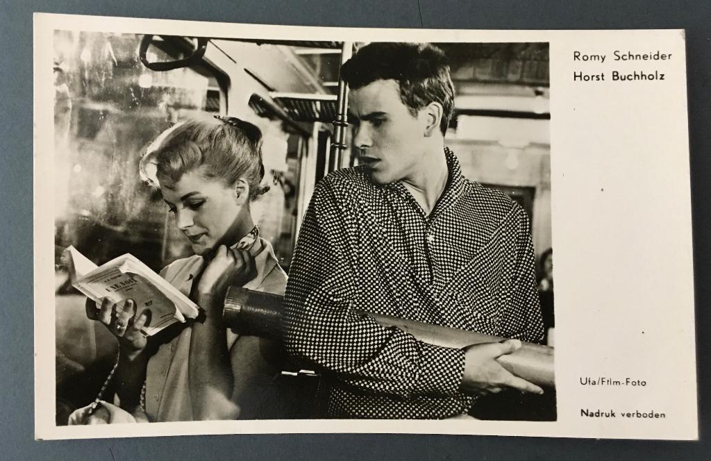 Prentbriefkaart: Romy Schneider Horst Buchholz, Ophalen of Verzenden, 1960 tot 1980, Ongelopen, Overige thema's