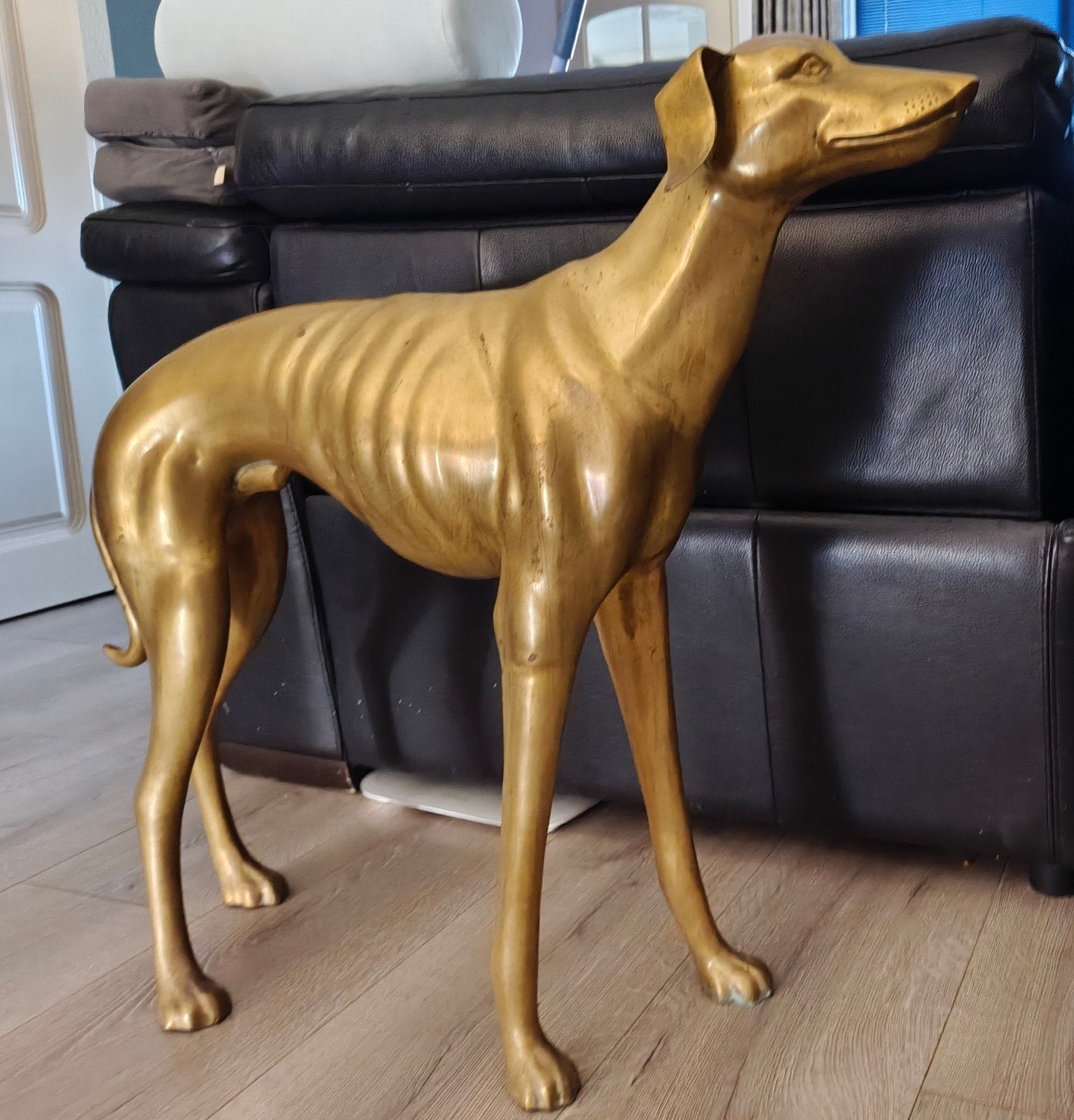 Bronzen Windhond Beeld - Elegant Decoratief Stuk, Ophalen of Verzenden