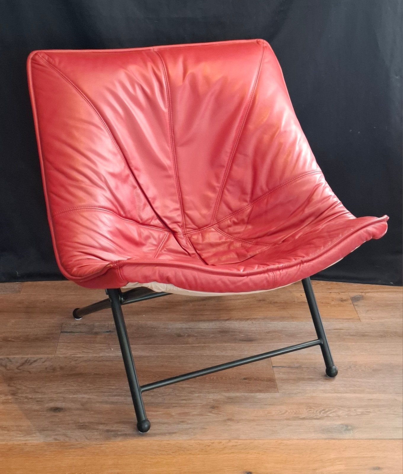 Vintage Molinari Fauteuil Teun van Zanten, Ophalen, Zo goed als nieuw, Leer