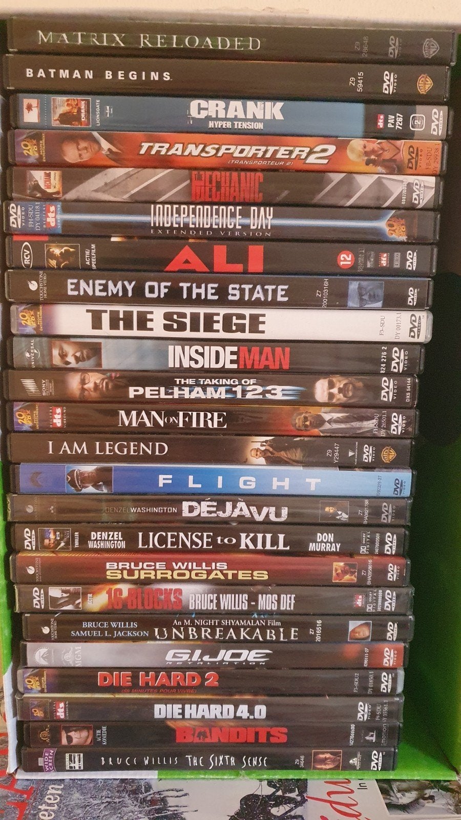 Grote collectie actie- en thriller-DVD's (24 stuks), Vanaf 12 jaar, Gebruikt, Engels, Nederlands