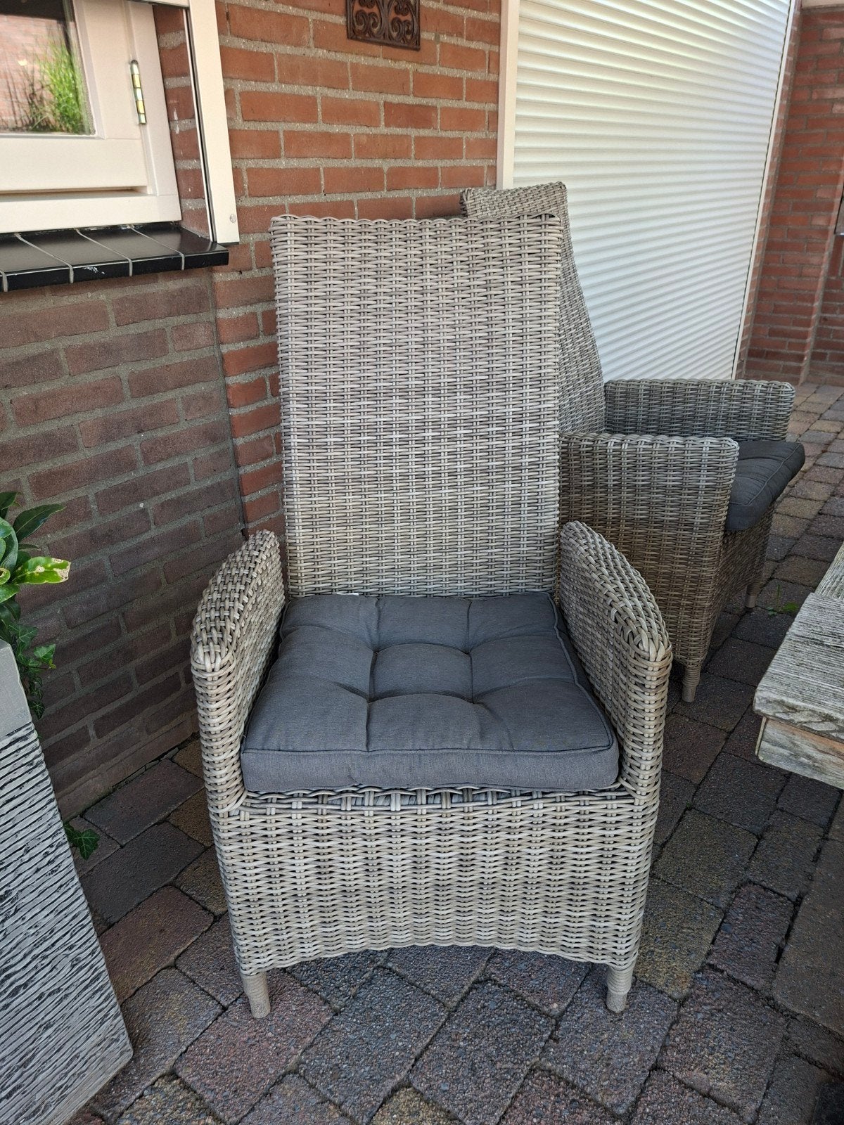 6 verstelbare tuinstoelen, Ophalen, Gebruikt, Wicker, Verstelbaar