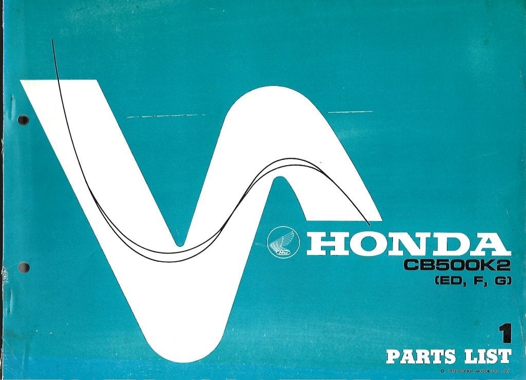 Honda CB500 K2 Parts list (3353z) motor, Motoren, Verzenden, Honda