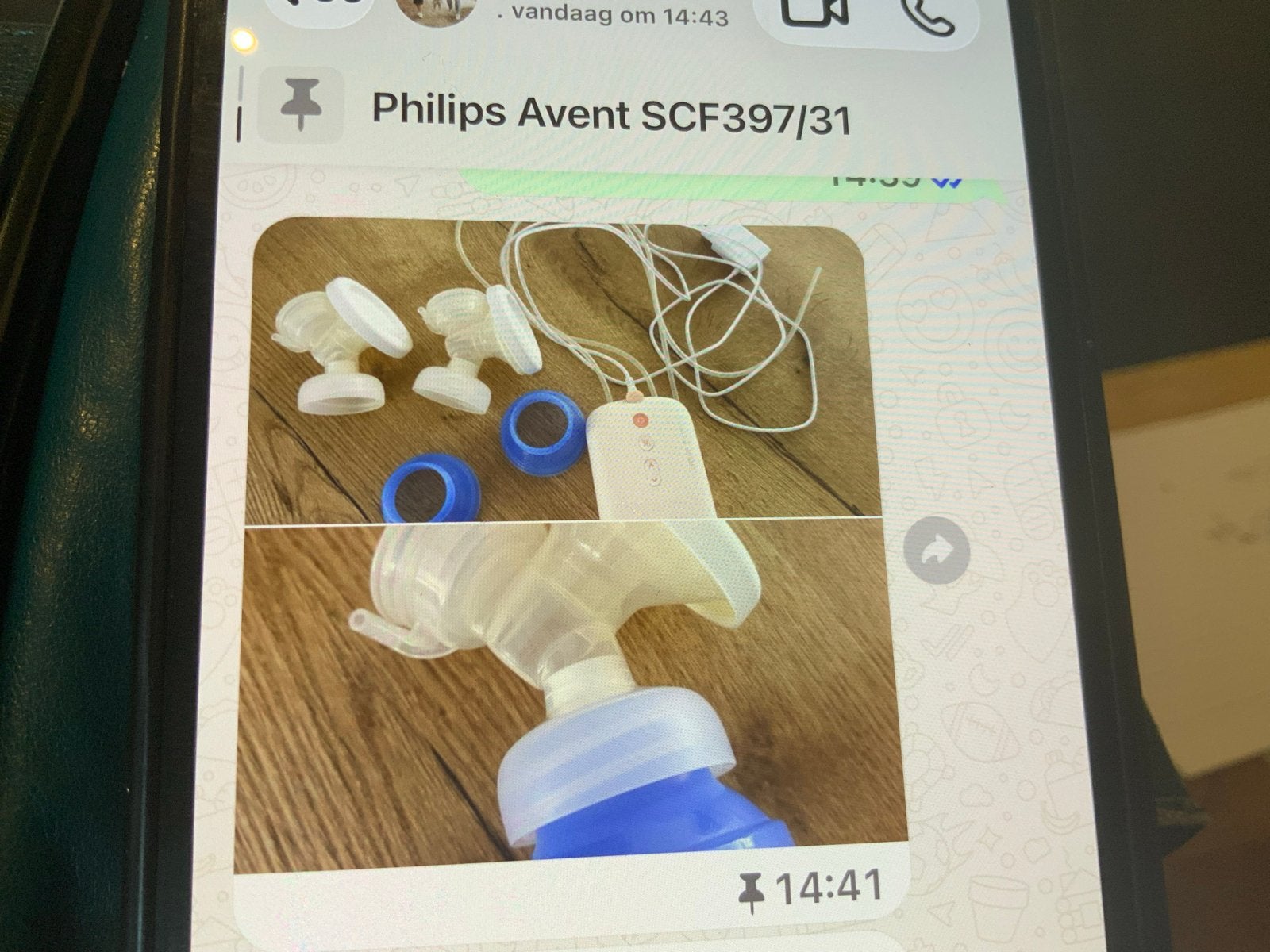 Philips Avent SCF397/31 Draagbare Dubbele Borstkolf, Ophalen of Verzenden, Gebruikt