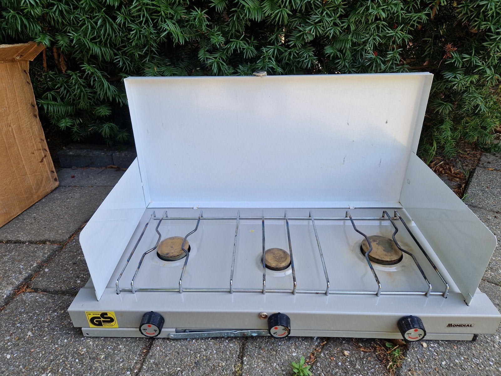 Stimmel Gaskookplaat 3 pits met deksel en tafel, Ophalen, Gebruikt