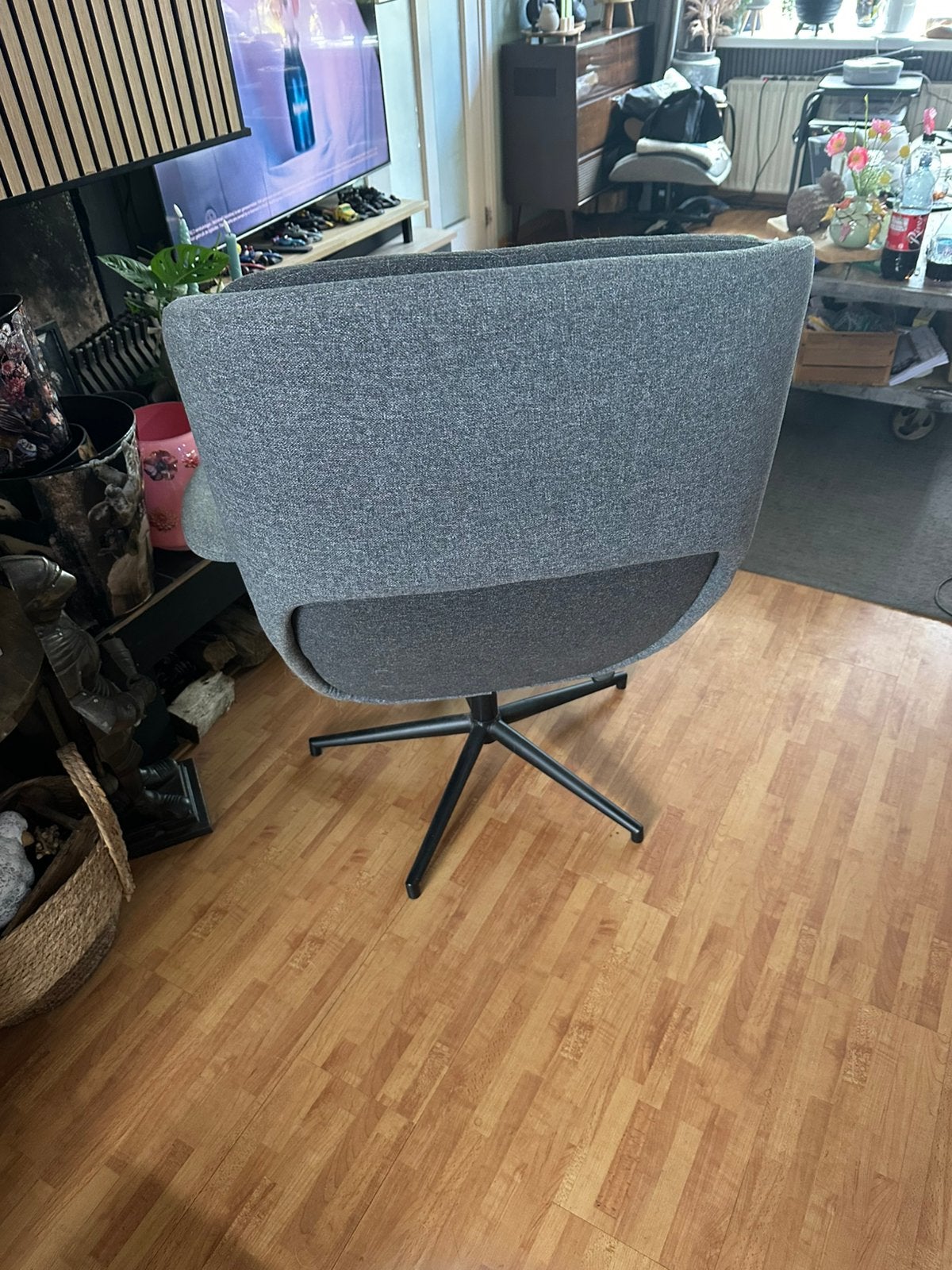 IKEA Äleby draaifauteuil - Grijs, Huis en Inrichting, Fauteuils, Ophalen, Zo goed als nieuw, Stof, 75 tot 100 cm