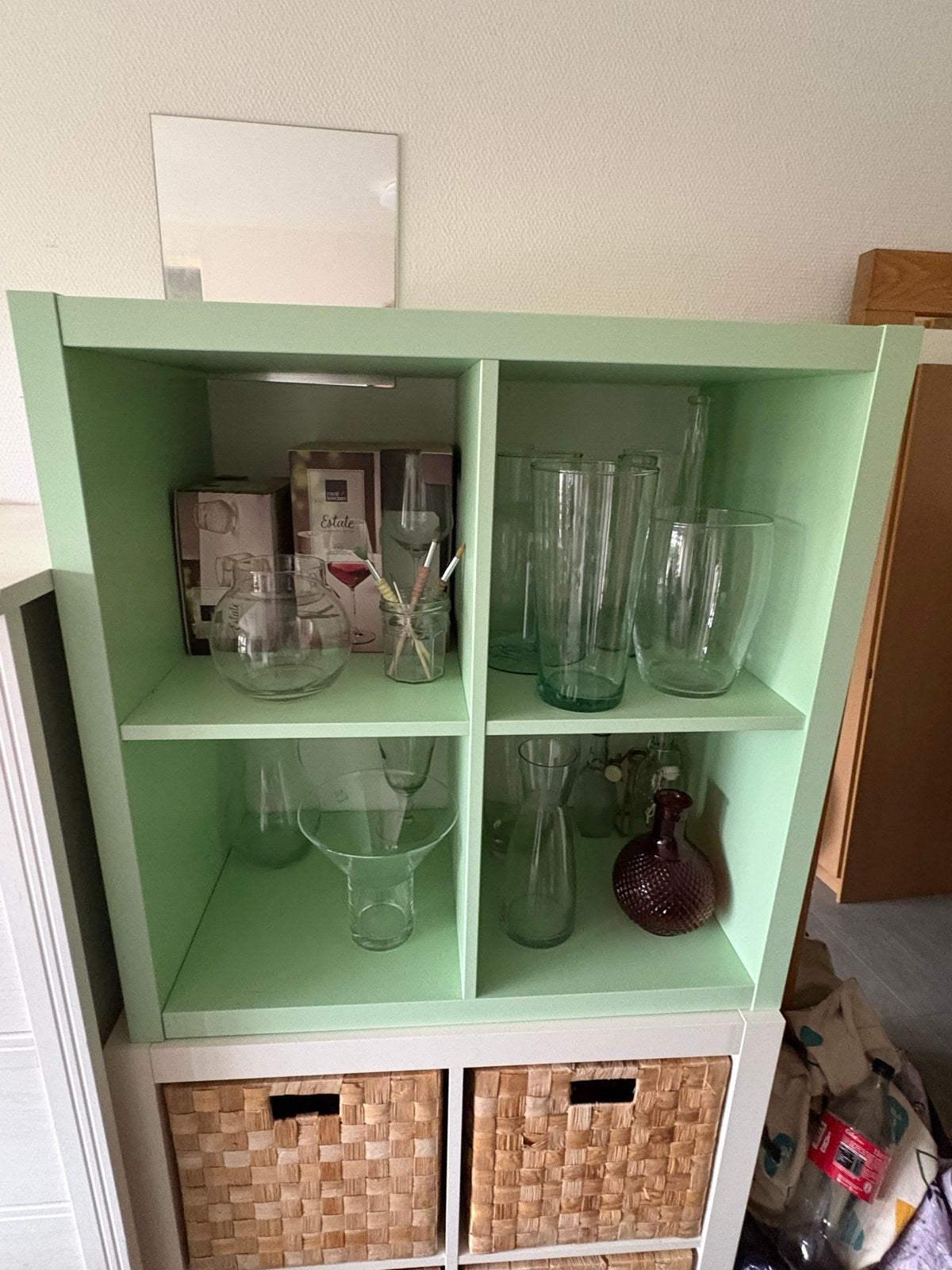 Twee kasten: groen en wit, 76x76x39 cm, Huis en Inrichting, Kasten | Overige, Ophalen, Gebruikt