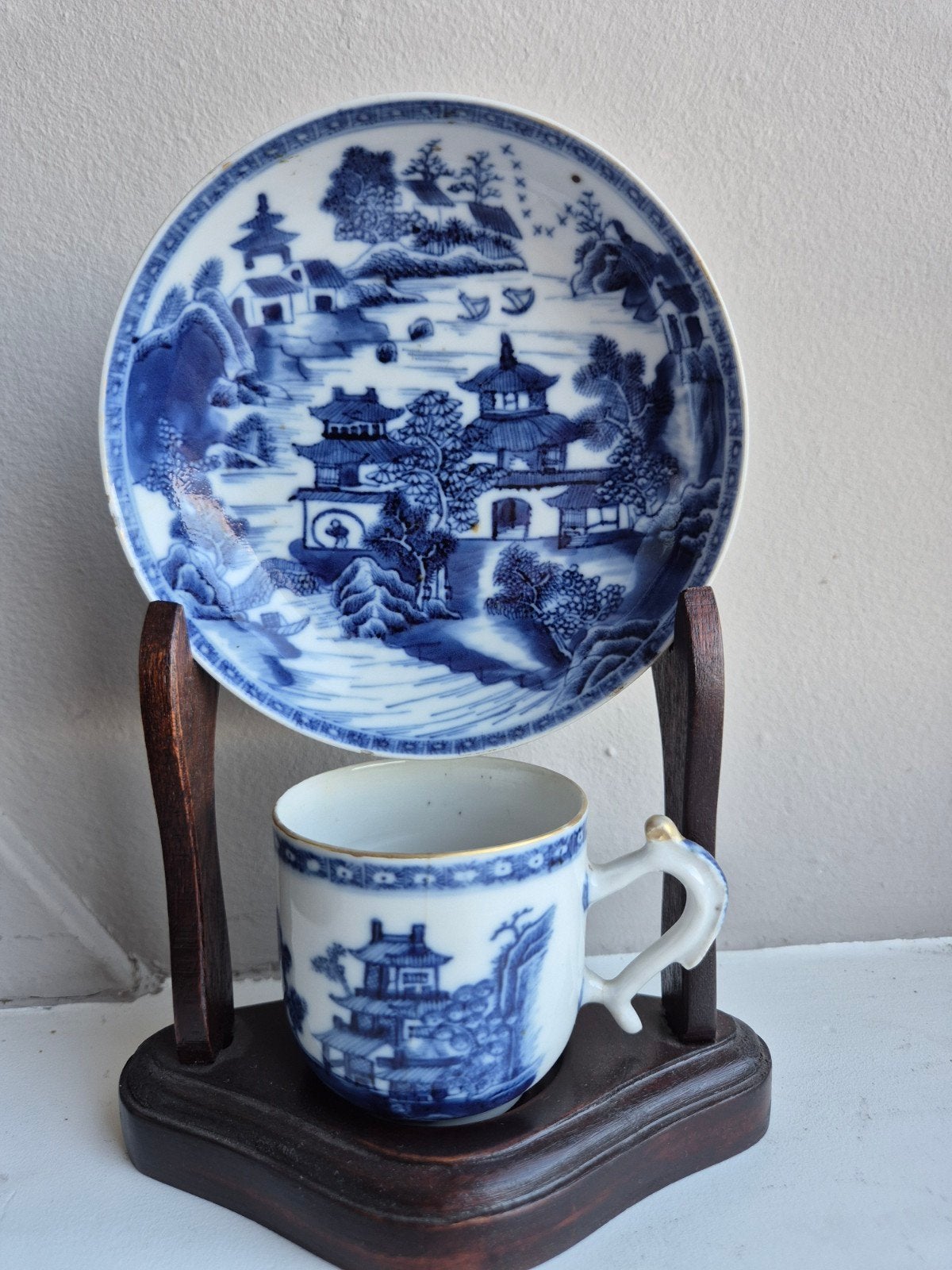 Chinees porselein kop en schotel Qianlong, Antiek en Kunst, Ophalen of Verzenden