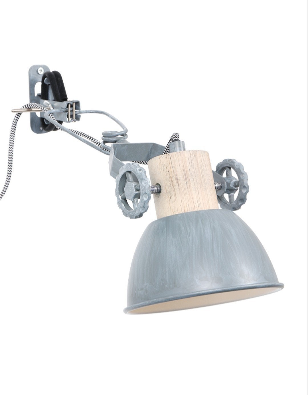 Klemspot en wandlamp Steinhauer Gearwood 2752GR grijs 2026, Grijs, Nieuw, Verstelbaar, Hout