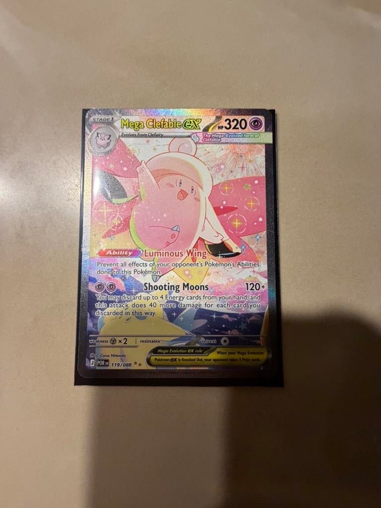 Pokémon kaart Mega Clefable EX 119/088, Ophalen of Verzenden, Nieuw, Losse kaart, Foil