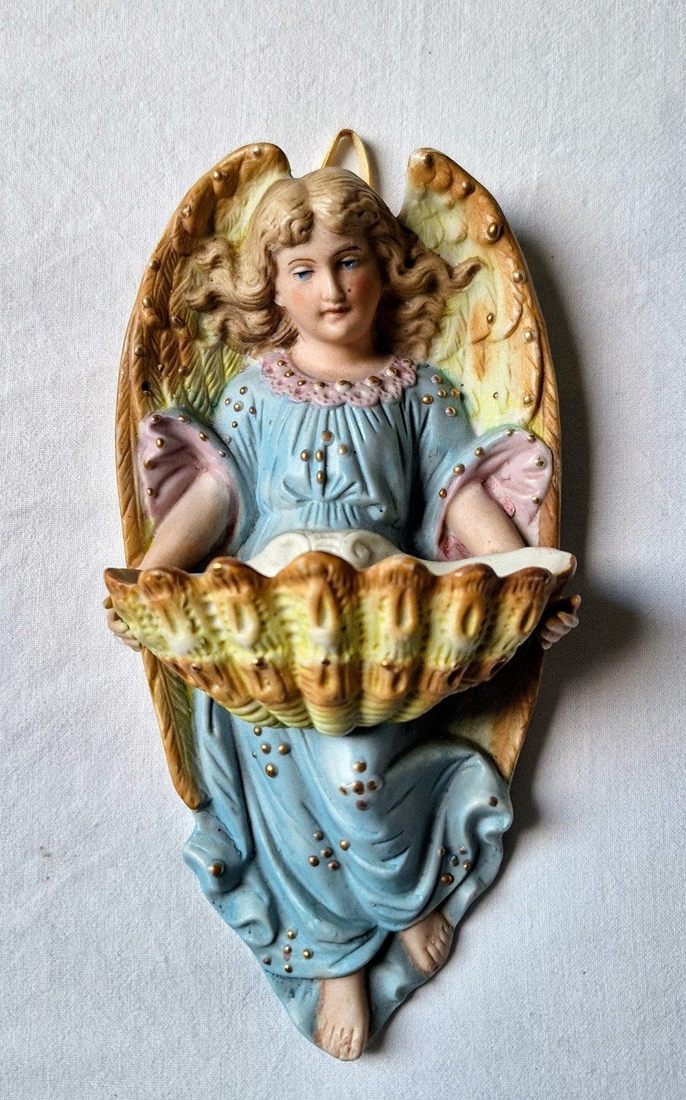 2x Antiek Heiligwaterbakje Engel Keramiek, Ophalen of Verzenden