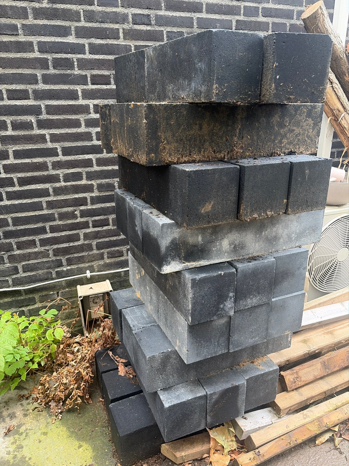 stapelblokken, Wallblock New Antraciet 15x15x60 cm, Tuin en Terras, Ophalen, Overige materialen, Gebruikt, Overige typen