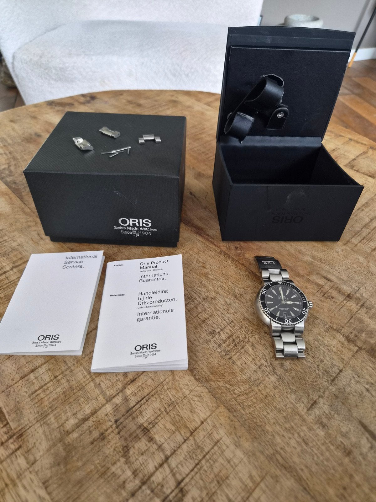 Oris TT1 Divers Date Automatic Herenhorloge - Staal - Zwart, Overige merken, Staal, Gebruikt, Polshorloge