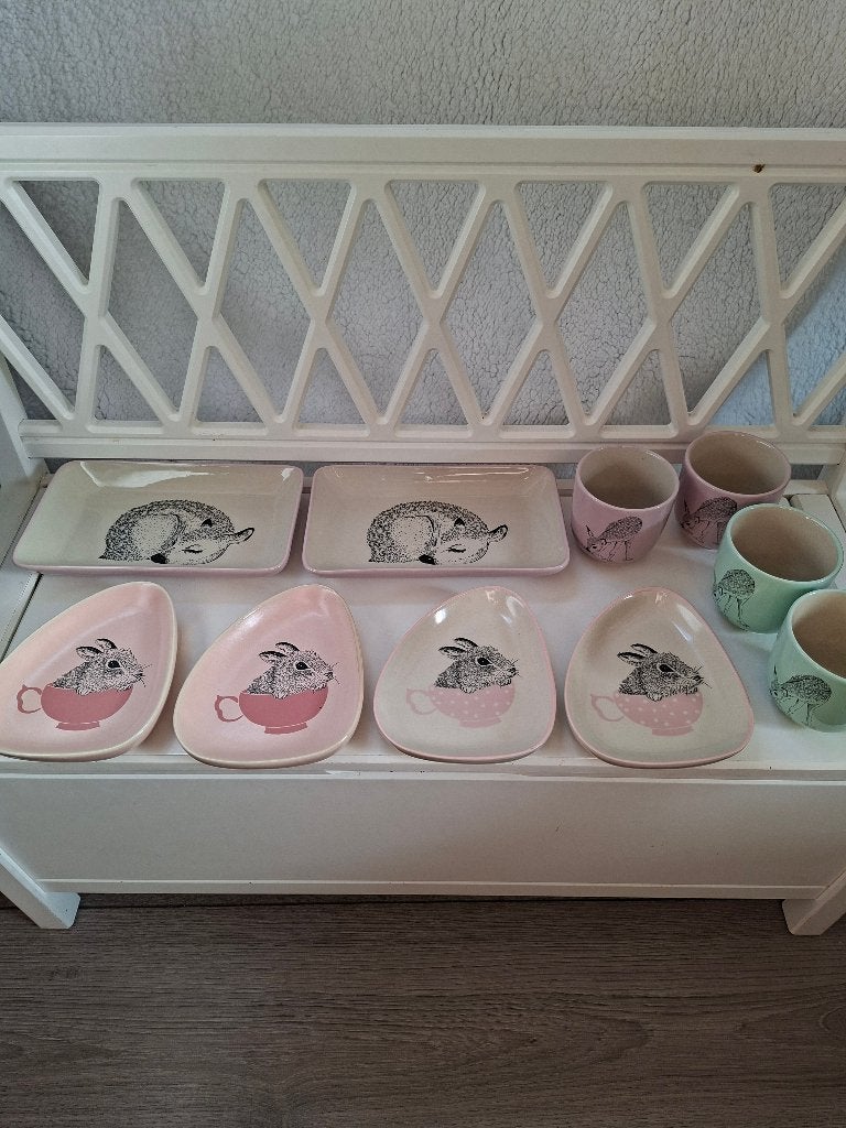 servies Bloomingville hertjes en konijntjes, Overige merken, Overige typen, Nieuw, Ophalen of Verzenden