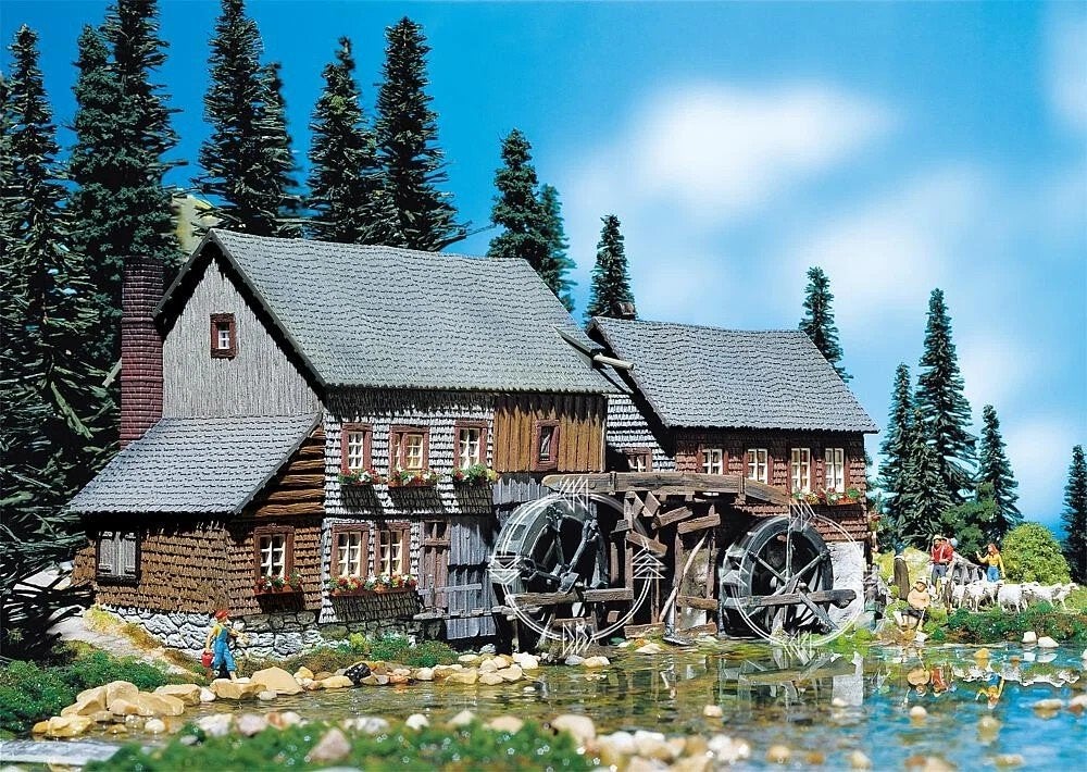 FALLER 130388: bouwpakket Hexenloch watermolen, met motor, Hobby en Vrije tijd, Overige merken, Wisselstroom, Brug, Tunnel of Gebouw