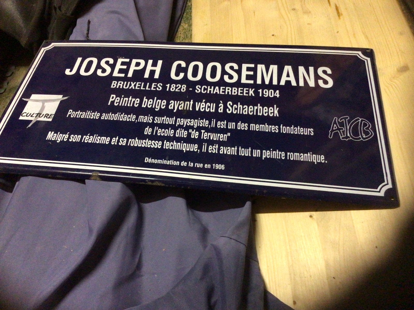 Vintage Joseph Coosemans Straatnaambord, Ophalen