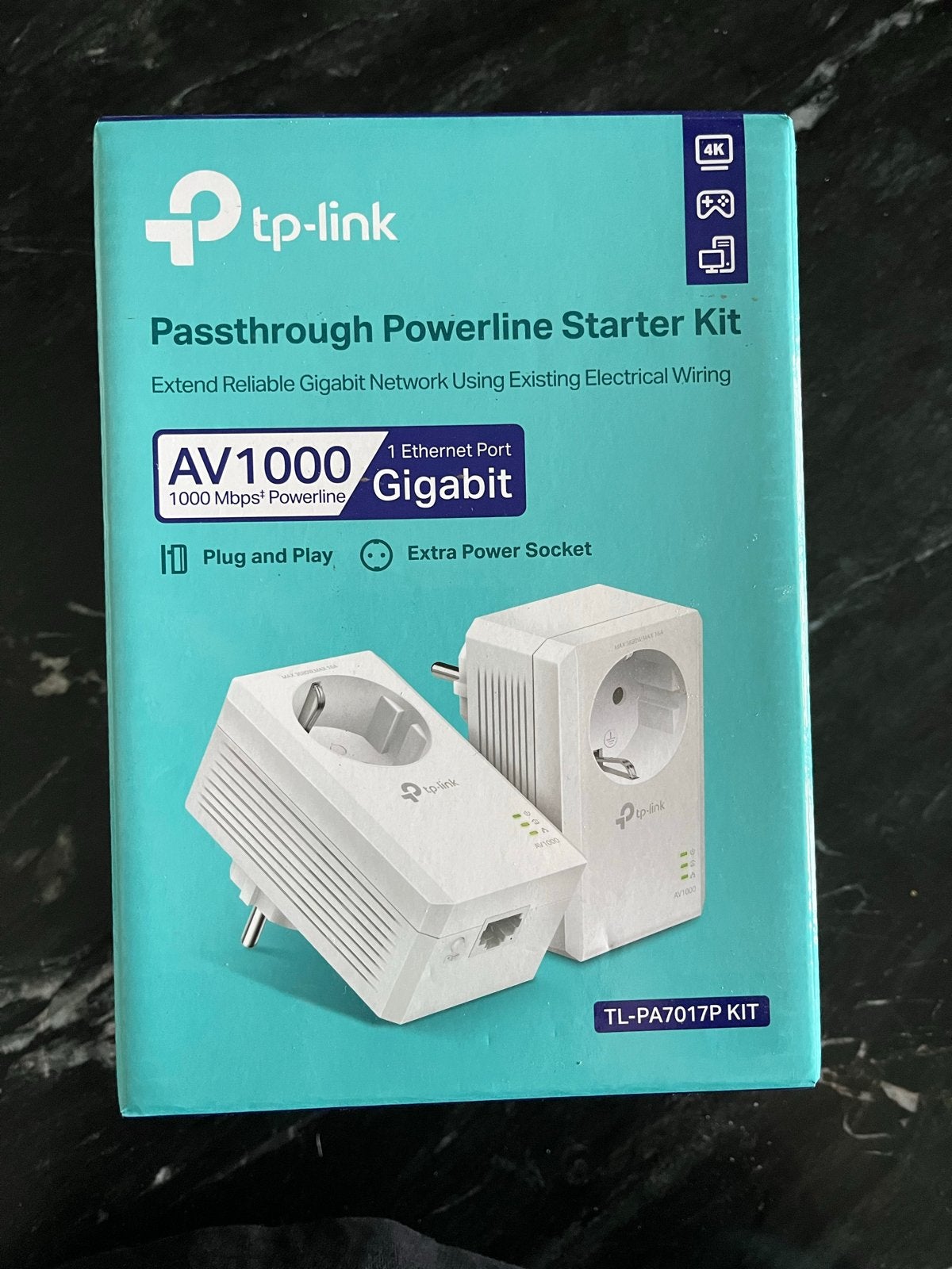 TP-Link AV1000 Gigabit Passthrough Powerline Starter Kit, Computers en Software, Ophalen of Verzenden, Zo goed als nieuw