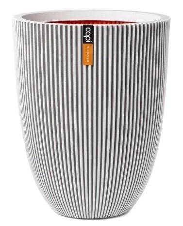 Capi bloepot Vaas elegant laag Groove NL 46x58 ivoor KORTING, Kunststof, Capi, Rond, Nieuw