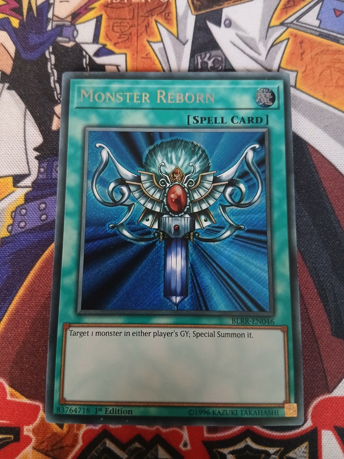 Monster Reborn - Secret Rare BLRR - Yu-Gi-Oh, Ophalen of Verzenden, Zo goed als nieuw, Foil
