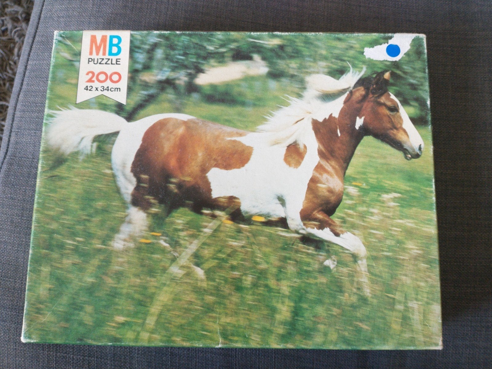 MB paarden puzzel 200 stukjes, Ophalen of Verzenden, Minder dan 500 stukjes, Gebruikt, Legpuzzel