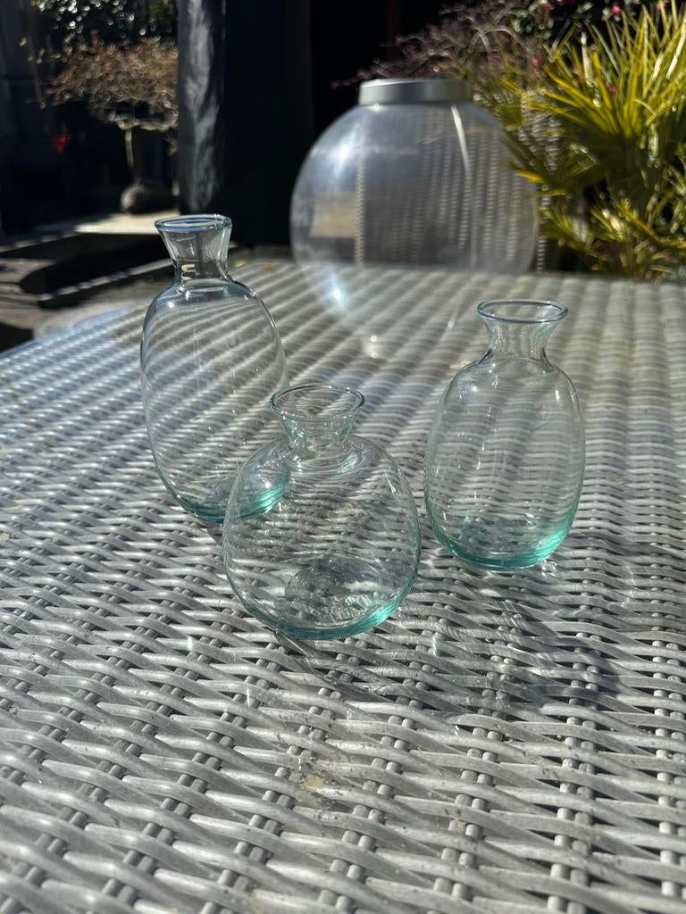 Set van 3 Bloomon mini vaasjes, Huis en Inrichting, Woonaccessoires | Vazen, Ophalen of Verzenden, Nieuw, Overige kleuren, Glas