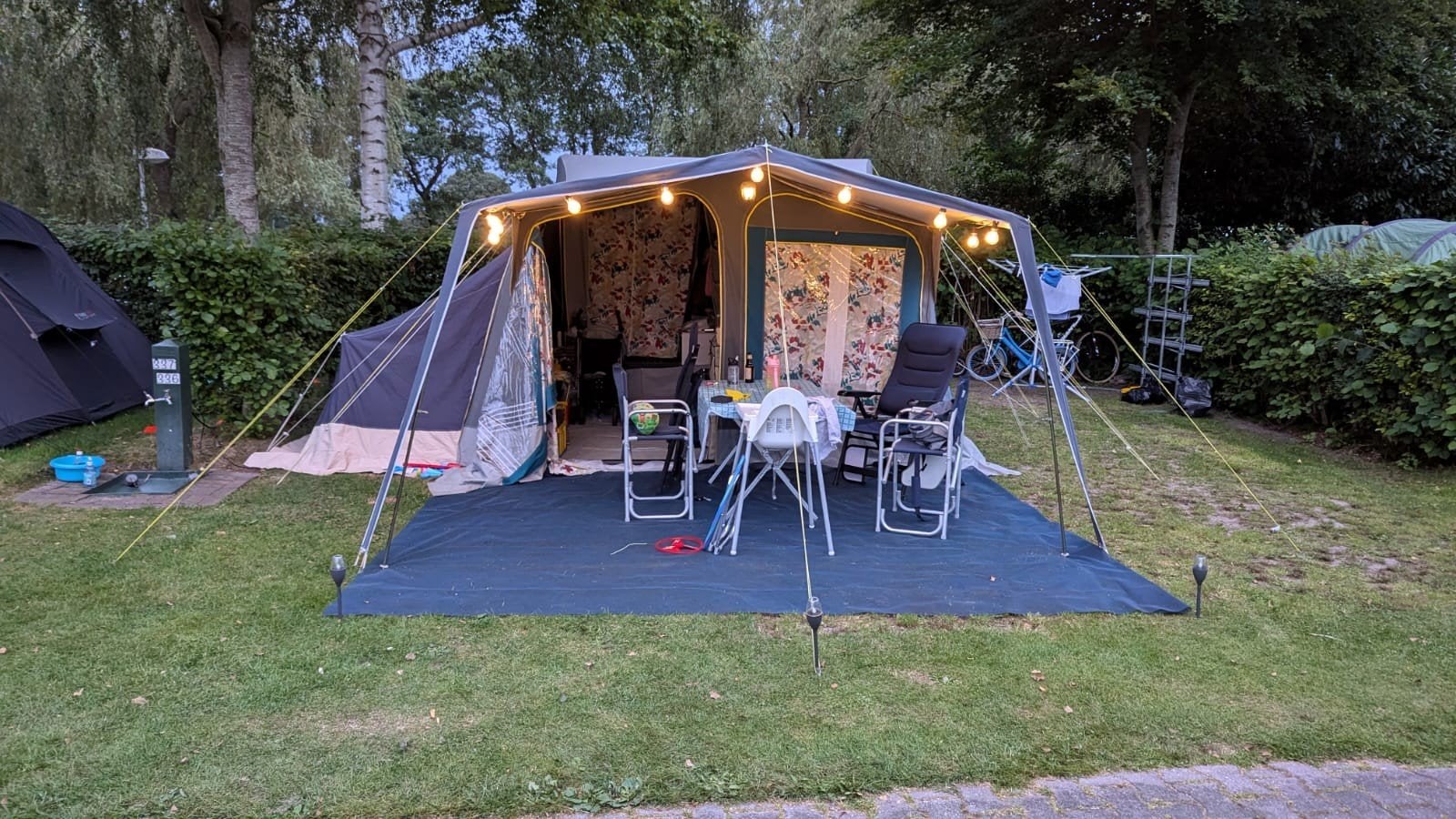 Vouwwagen Trigano odyssee gl, Caravans en Kamperen, Vouwwagens, Ophalen, Trigano, Blauw, Aanwezig