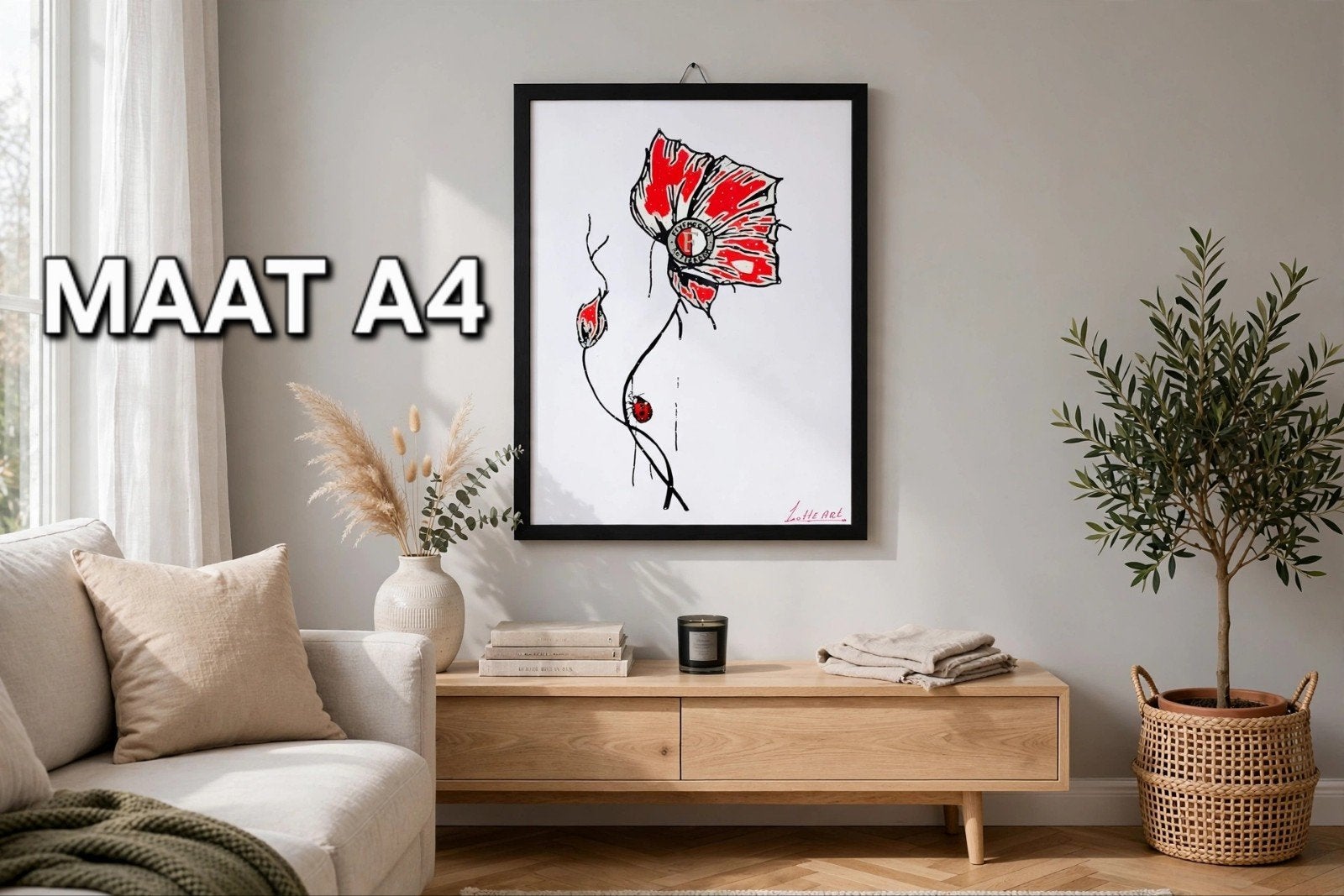 Feyenoord Klaproos, Antiek en Kunst, Ophalen of Verzenden, Print, Print/reproductie, Ingelijst