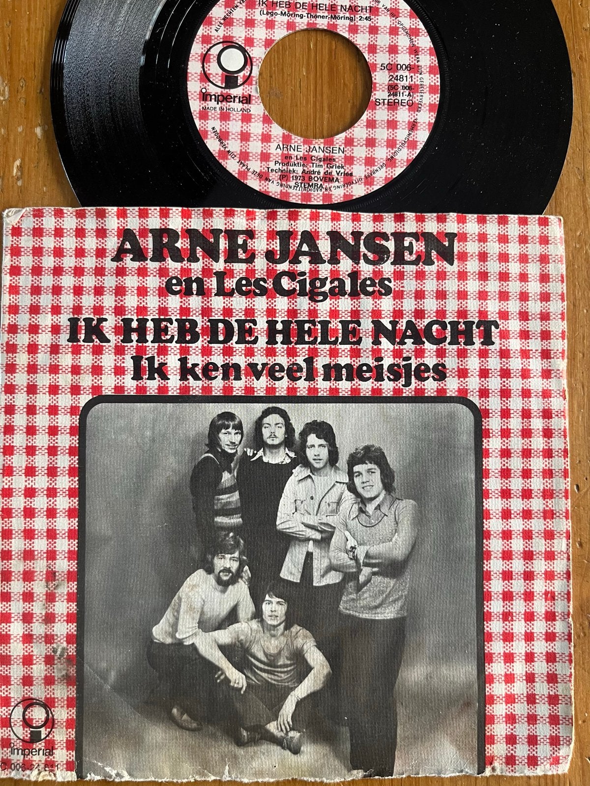 Arne Jansen en Les Cigales - Ik Heb De Hele Nacht 7 inch, Cd's en Dvd's, Ophalen of Verzenden, 7 inch, Nederlandstalig