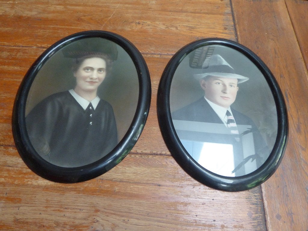 2 antieke prenten in art deco lijst, Antiek en Kunst, Ophalen of Verzenden