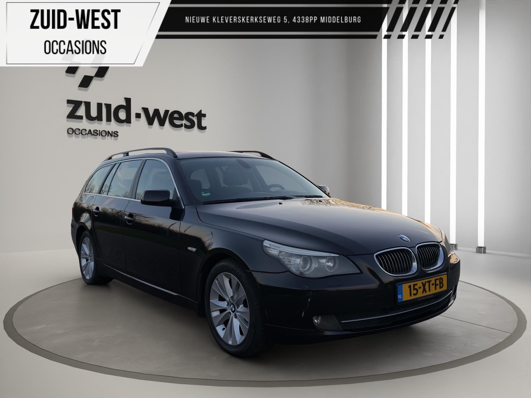BMW 5 Serie Touring 523i Executive Automaat LCI Xenon LED, Auto's, Stof, Gebruikt, Zwart, Zwart