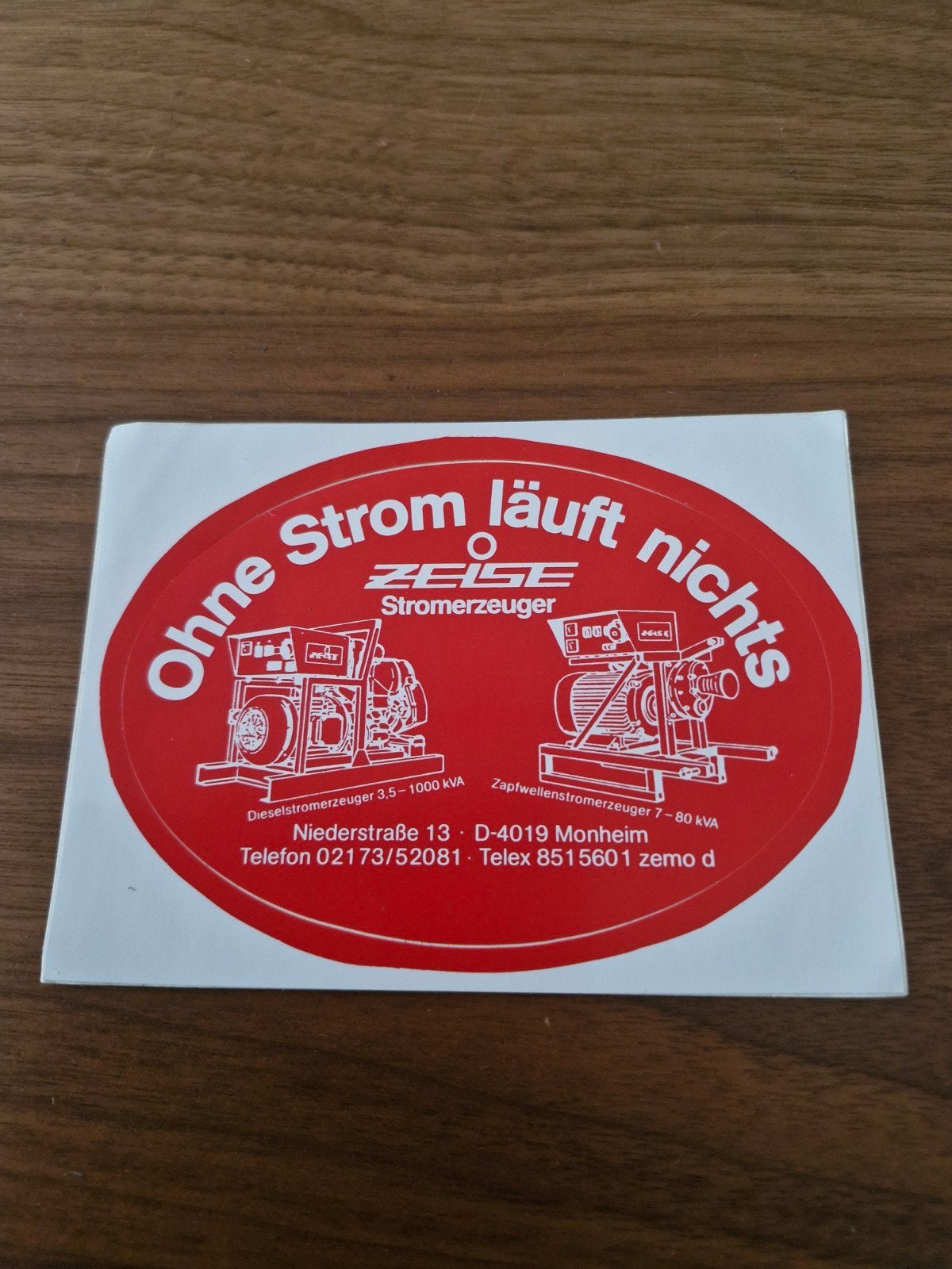 844 Sticker Zeise Stromerzeuger 14 x 10 cm