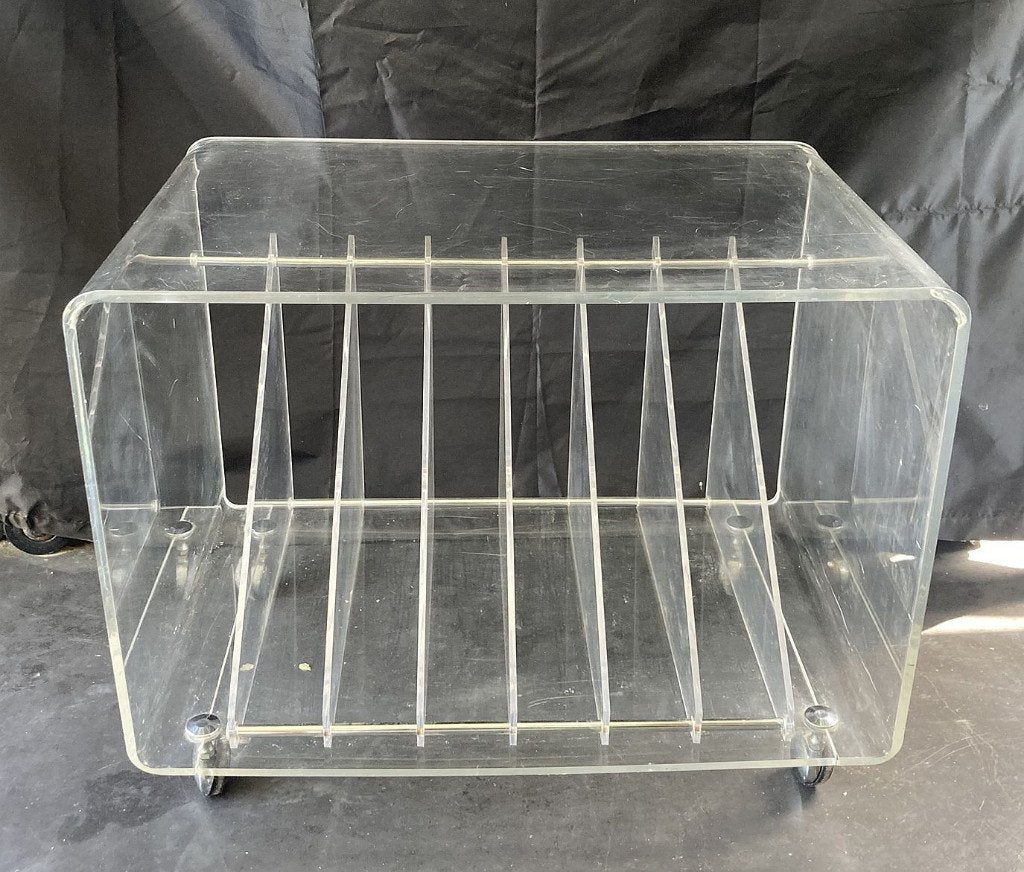 Vintage plexiglas vinyl rek Michel Dumas / Roche Bobois, Ophalen