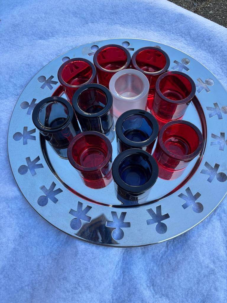 Alessi schaal met 10 lichtjes (4 Iittala), Gebruikt, Ophalen of Verzenden, Metaal, Rood