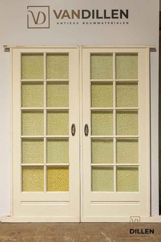 Set en-suite / schuifdeuren roedeverdeling 210 x 165, Ophalen, 120 cm of meer, Binnendeur, Zo goed als nieuw