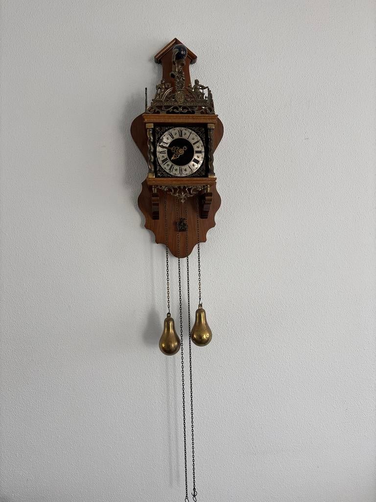 Antieke Wandklok met Gewichten - Decoratief en Functioneel, Antiek en Kunst, Antiek | Klokken, Ophalen of Verzenden