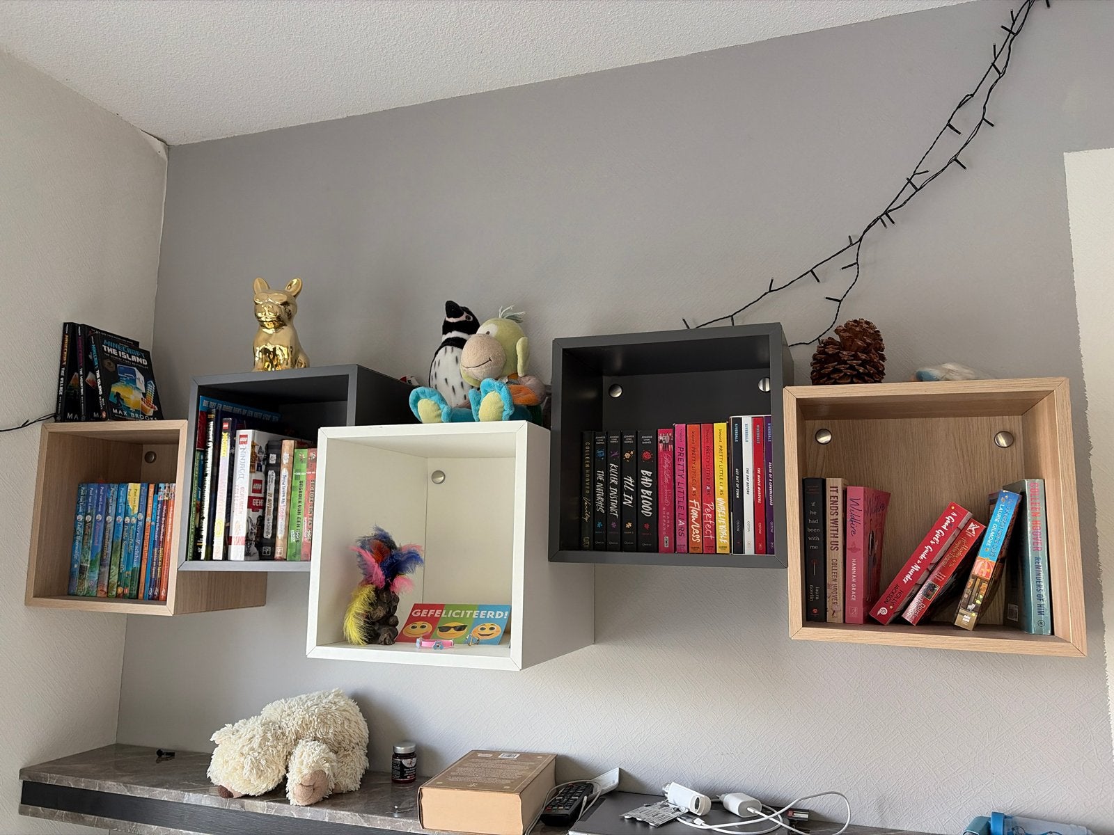 Set van 5 wandkubussen - ikea, Ophalen, Met plank(en), Minder dan 50 cm, Zo goed als nieuw