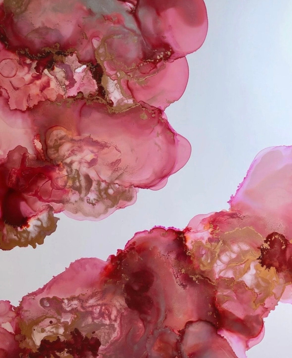 Nieuw! Abstracte alcohol inkt kunst op Yupo papier, Ophalen of Verzenden, Papier/karton, Overige technieken, Abstract