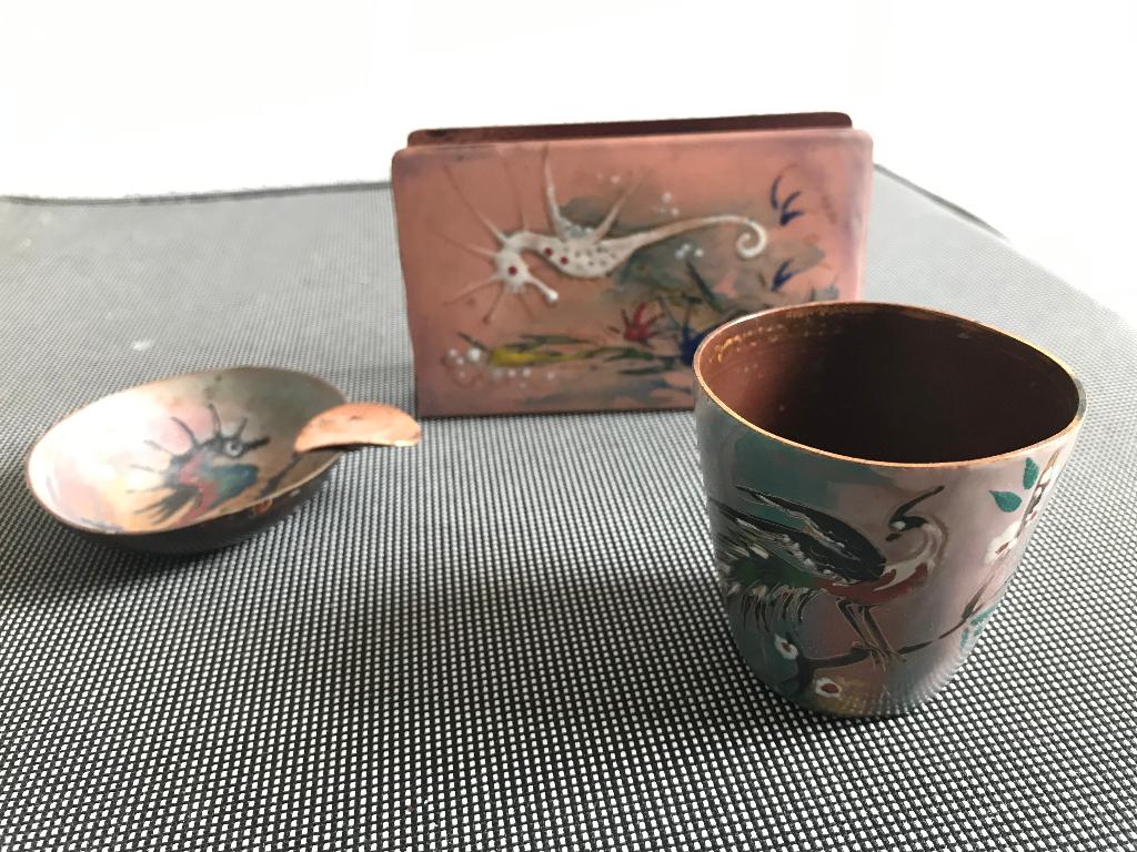 Vintage Koperen rokersset, Antiek en Kunst, Antiek | Koper en Brons, Ophalen of Verzenden