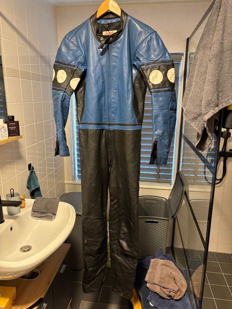 Euro Leathers vintage motoroverall (maat 50/52), Motoren, Broek | leer, Heren, Ophalen of Verzenden, Euro Leathers