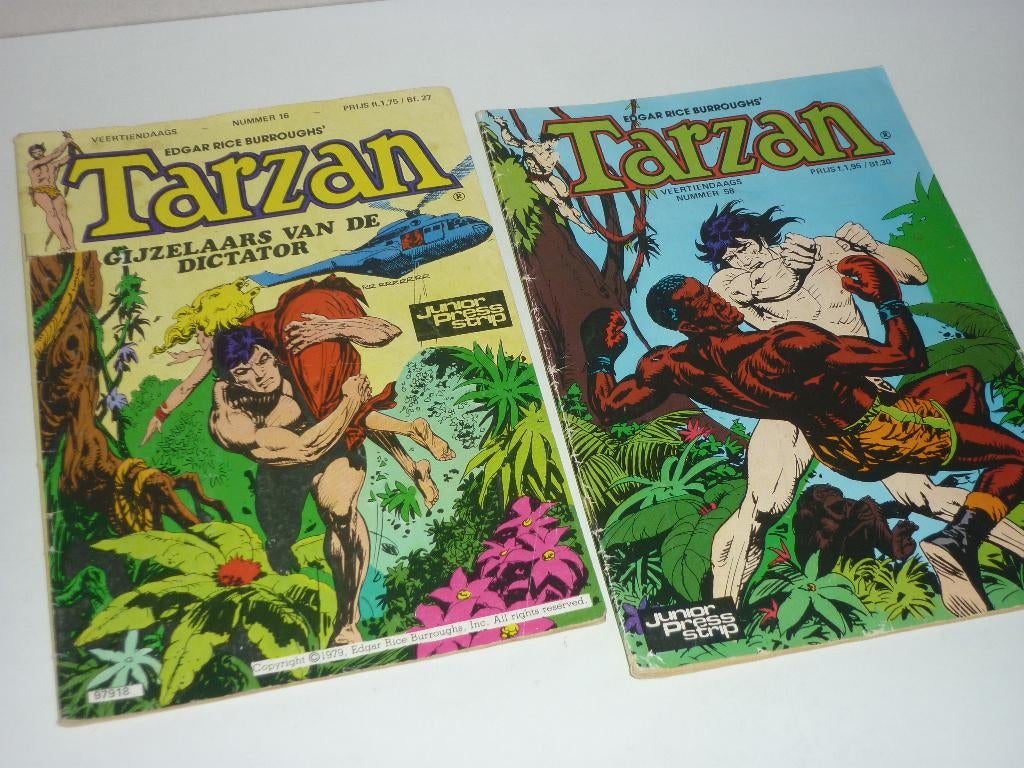 (comic) Junior Press: 2x TARZAN (14-dagen uitgave 16 en 58), Meerdere comics, Ophalen of Verzenden, Gelezen, Europa