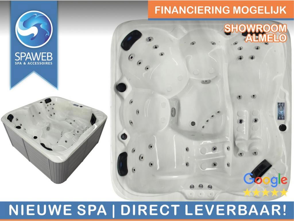 Jacuzzi nieuw 5 pers met 2 ligplekken €6250,-, Ophalen of Verzenden, Nieuw, Trap, Vast